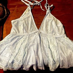 New! Baby blue camisole. Lace detail. Low cut